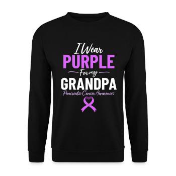 I Wear Purple for My Grandpa Chemotherapy - Unisex Sweatshirt - black - Front - Alina (178cm) & Michal (187cm)