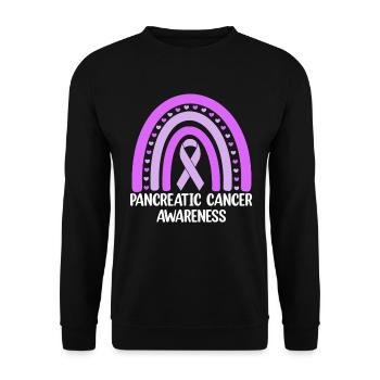 Sensibilisation au cancer du pancréas Boho Arc-en-ciel Violet - Sweat-shirt Unisexe - noir - Devant - Alina (178cm) & Michal (187cm)