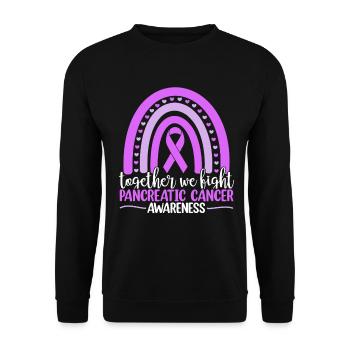 Together We Fight Cancer Purple Boho Rainbow - Unisex Sweatshirt - black - Front - Alina (178cm) & Michal (187cm)