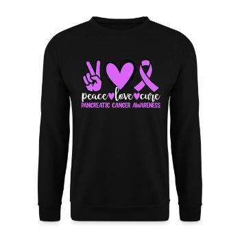 Peace Love Cure Cancer du Pancréas Endocrinien - Sweat-shirt Unisexe - noir - Devant - Alina (178cm) & Michal (187cm)