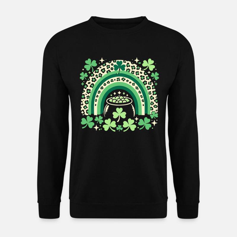 Saint-Patrick arc-en-ciel trèfle chance - Sweat-shirt Unisexe - noir