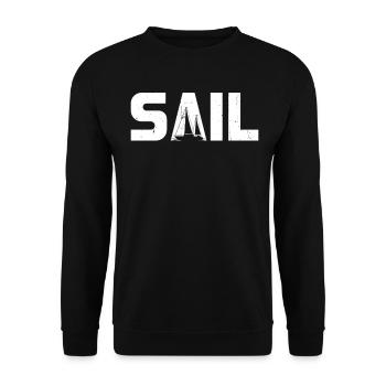 Sail Nautical Sailboat Captain Pontoon Dinghy - Unisex Sweatshirt - black - Front - Alina (178cm) & Michal (187cm)