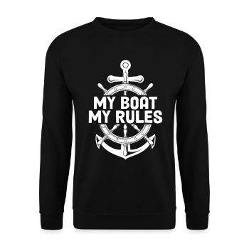 My Boat My Rules Sailor Sea Captain Funny Sailing - Unisex Sweatshirt - black - Front - Alina (178cm) & Michal (187cm)