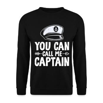 Funny Sailing Sea Captain Nautical Sailboat - Unisex Sweatshirt - black - Front - Alina (178cm) & Michal (187cm)