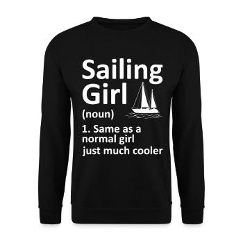 Sailing Girl Funny Definition Sailboat Dinghy - Unisex Sweatshirt - black - Front - Alina (178cm) & Michal (187cm)