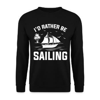 Je préférerais naviguer nautique voilier drôle - Sweat-shirt Unisexe - noir - Devant - Alina (178cm) & Michal (187cm)