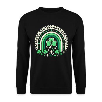 St. Patrick's Day Shamrock Rainbow Luck - Unisex Sweatshirt - black - Front - Alina (178cm) & Michal (187cm)