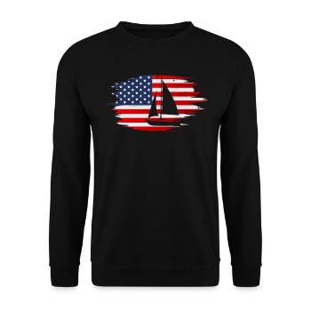 Funny Sailing USA Flag Cruiser Sailor Funny - Unisex Sweatshirt - black - Front - Alina (178cm) & Michal (187cm)