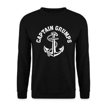 Funny Grumps Sailing Sea Captain Sailor Sailing - Unisex Sweatshirt - black - Front - Alina (178cm) & Michal (187cm)