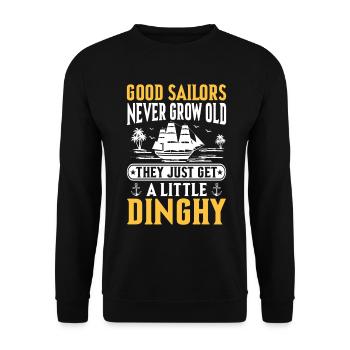 Funny Sailor Dinghy Sailboat Sea Captain Sailing - Unisex Sweatshirt - black - Front - Alina (178cm) & Michal (187cm)
