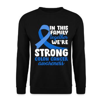 Family Together Blaues Band Kolorektaler Dickdarm - Unisex Pullover - Schwarz - Vorne - Alina (178cm) & Michal (187cm)