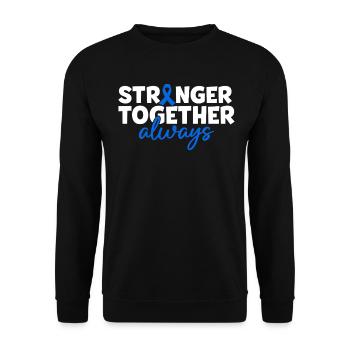 Stronger Together Blue Ribbon Colorectal Colon - Unisex Sweatshirt - black - Front - Alina (178cm) & Michal (187cm)