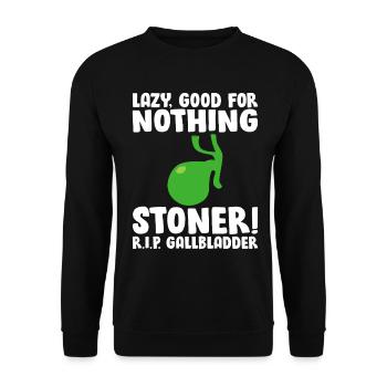 RIP Gallenblasenentfernung Cholezystektomie Gallenstein - Unisex Pullover - Schwarz - Vorne - Alina (178cm) & Michal (187cm)