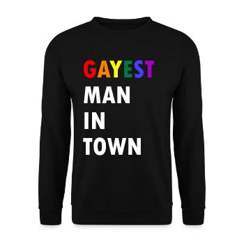 L’homme le plus gay de la ville Arc-en-ciel LGBTQ - Sweat-shirt Unisexe - noir - Devant - Alina (178cm) & Michal (187cm)