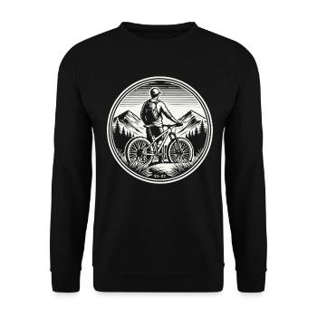 Fahrrad Abenteuer Berge Mountainbike Natur - Unisex Pullover - Schwarz - Vorne - Alina (178cm) & Michal (187cm)