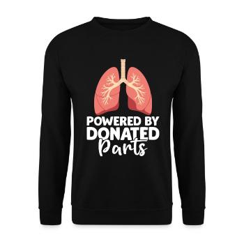 Lustige Lungentransplantation Organspende Lungen - Unisex Pullover - Schwarz - Vorne - Alina (178cm) & Michal (187cm)
