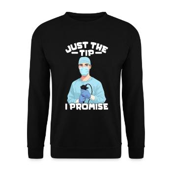 Juste le conseil Je promets des soins de santé endoscopiques amusants - Sweat-shirt Unisexe - noir - Devant - Alina (178cm) & Michal (187cm)