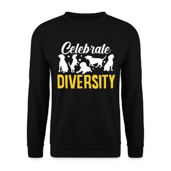 Celebrate Diversity Dig Rescue Animal Activist - Unisex Sweatshirt - black - Front - Alina (178cm) & Michal (187cm)
