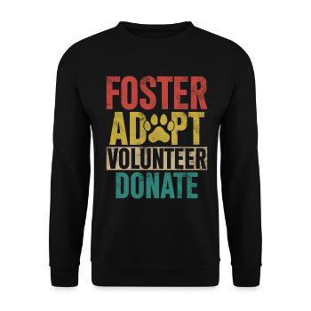Foster Adopt Volunteer Donate Retro Foster Animal - Unisex Sweatshirt - black - Front - Alina (178cm) & Michal (187cm)
