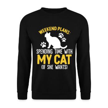 Spending Time With My Cat Rescue Foster Animal - Unisex Sweatshirt - black - Front - Alina (178cm) & Michal (187cm)