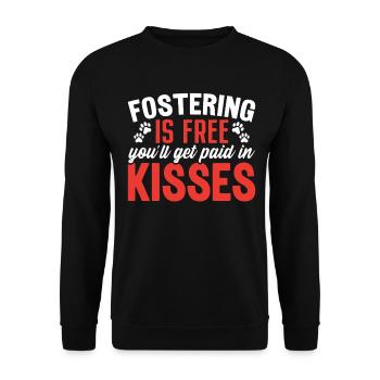 Fostering Is Free Foster Pet Adoption Save Animal - Unisex Sweatshirt - black - Front - Alina (178cm) & Michal (187cm)