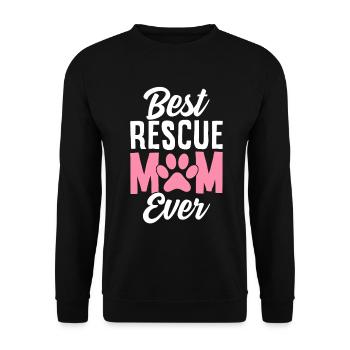 Beste Rettungsmutter aller Zeiten Pflegeheim Mutter Tier - Unisex Pullover - Schwarz - Vorne - Alina (178cm) & Michal (187cm)