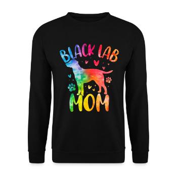 Black Lab Mom Labrador Retriever Dog Tie Dye - Unisex Sweatshirt - black - Front - Alina (178cm) & Michal (187cm)
