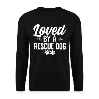 Aimé par un chien de sauvetage Chiot d’accueil Animal de sauvetage - Sweat-shirt Unisexe - noir - Devant - Alina (178cm) & Michal (187cm)