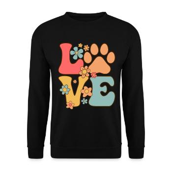 Liebe Lustiger Hund Boho Welpe Rettung Tierheim Tier - Unisex Pullover - Schwarz - Vorne - Alina (178cm) & Michal (187cm)