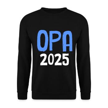 Opa 2025 - Unisex Pullover - Schwarz - Vorne - Alina (178cm) & Michal (187cm)