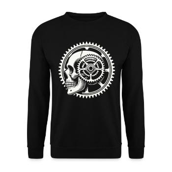 Bicycle Skull Gear Adventure - Unisex Sweatshirt - black - Front - Alina (178cm) & Michal (187cm)