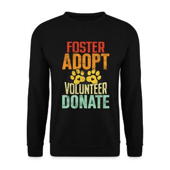 Foster Adopter Bénévole Faire un don Abri rétro - Sweat-shirt Unisexe - noir - Devant - Alina (178cm) & Michal (187cm)