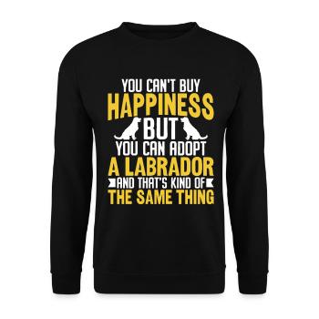 Sie können einen Labrador Funny Lab Retriever adoptieren - Unisex Pullover - Schwarz - Vorne - Alina (178cm) & Michal (187cm)
