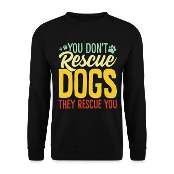Vous ne sauvez pas les chiens patte adopter rétro chiot chien - Sweat-shirt Unisexe - noir - Devant - Alina (178cm) & Michal (187cm)