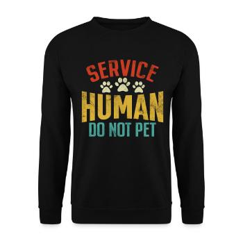 Service Human Do Not Pet Adoption Retro Animal - Unisex Sweatshirt - black - Front - Alina (178cm) & Michal (187cm)