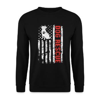 Dog Rescue USA Flag Refuge Foster Animal - Sweat-shirt Unisexe - noir - Devant - Alina (178cm) & Michal (187cm)
