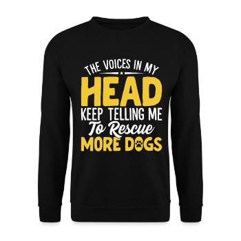Die Stimmen In Meinem Kopf Lustiger Hund Rettung Tier - Unisex Pullover - Schwarz - Vorne - Alina (178cm) & Michal (187cm)