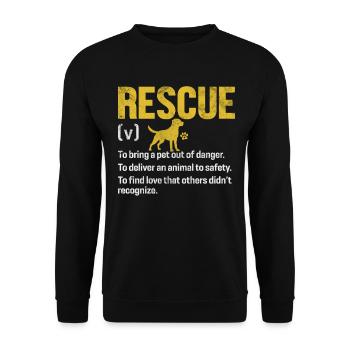 Ein Haustier aus der Gefahr bringen Lustige Definition - Unisex Pullover - Schwarz - Vorne - Alina (178cm) & Michal (187cm)