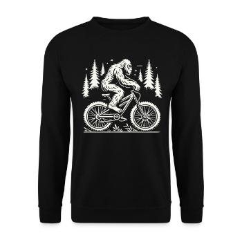 Bike Adventure Forest Cyclist Yeti - Unisex Sweatshirt - black - Front - Alina (178cm) & Michal (187cm)