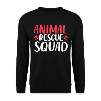 Animal Rescue Squad Adoptionsheim Foster - Unisex Pullover - Schwarz - Vorne - Alina (178cm) & Michal (187cm)