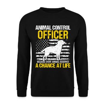 Agent de contrôle des animaux USA Flag Pet Rescue Animal - Sweat-shirt Unisexe - noir - Devant - Alina (178cm) & Michal (187cm)