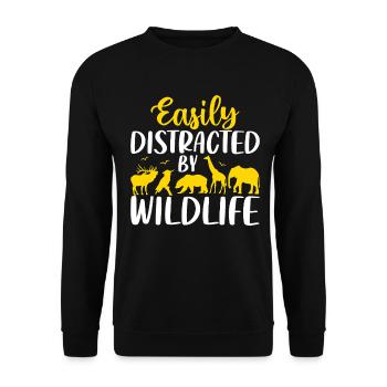 Easily Distracted By Wildlife Foster Shelter - Unisex Sweatshirt - black - Front - Alina (178cm) & Michal (187cm)