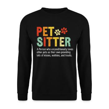 Pet Sitter Funny Definition Retro Puppy Care Pet - Unisex Sweatshirt - black - Front - Alina (178cm) & Michal (187cm)