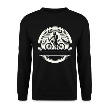 Mountain Bike Bicycle Rider Text Self-Design - Unisex Sweatshirt - black - Front - Alina (178cm) & Michal (187cm)