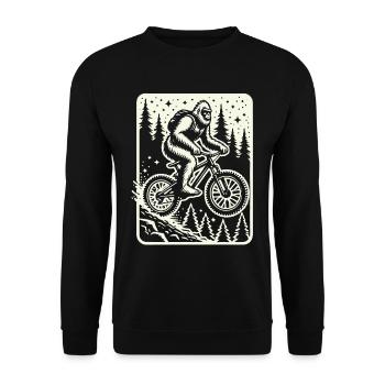 Aventure à vélo avec Bigfoot dans la forêt - Sweat-shirt Unisexe - noir - Devant - Alina (178cm) & Michal (187cm)