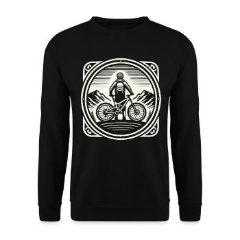 VTT Aventure Vélo Paysage de montagne - Sweat-shirt Unisexe - noir - Devant - Alina (178cm) & Michal (187cm)