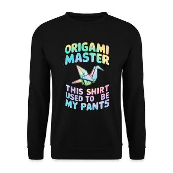 Origami Master Paper Folding Tie Dye Origami - Unisex Sweatshirt - black - Front - Alina (178cm) & Michal (187cm)