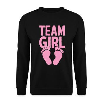 Team Girl Pregnancy Announcement Funny Baby Girl - Unisex Sweatshirt - black - Front - Alina (178cm) & Michal (187cm)