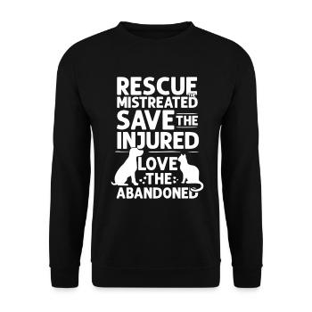 Sauver les maltraités Sauver l’animal abandonné - Sweat-shirt Unisexe - noir - Devant - Alina (178cm) & Michal (187cm)