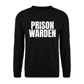 Prison Warden Law Enforcement Funny Prison Jail - Unisex Sweatshirt - black - Front - Alina (178cm) & Michal (187cm)